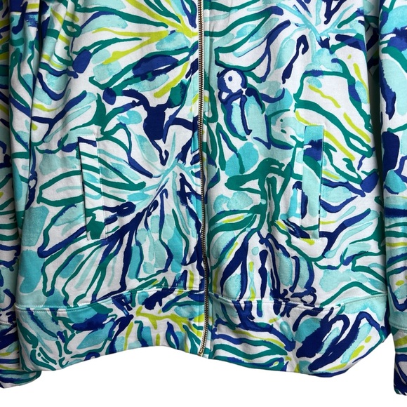 Lilly Pulitzer Long Sleeve Zip-Up Jacket In Pool Blue Stay Cool Size XS - Picture 5 of 14